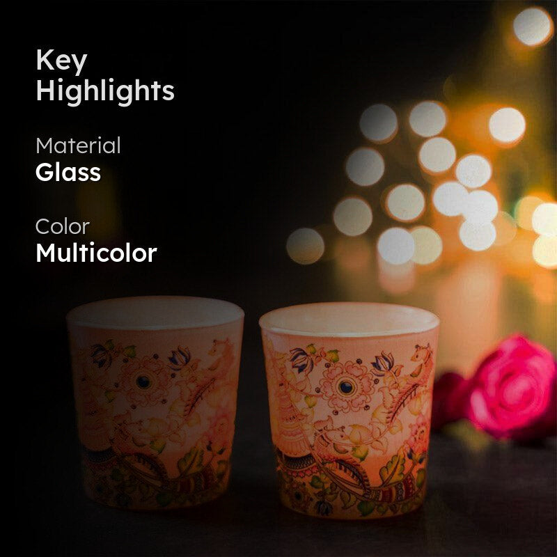 Kalmakari Candle Votive - Set Of Two media 2