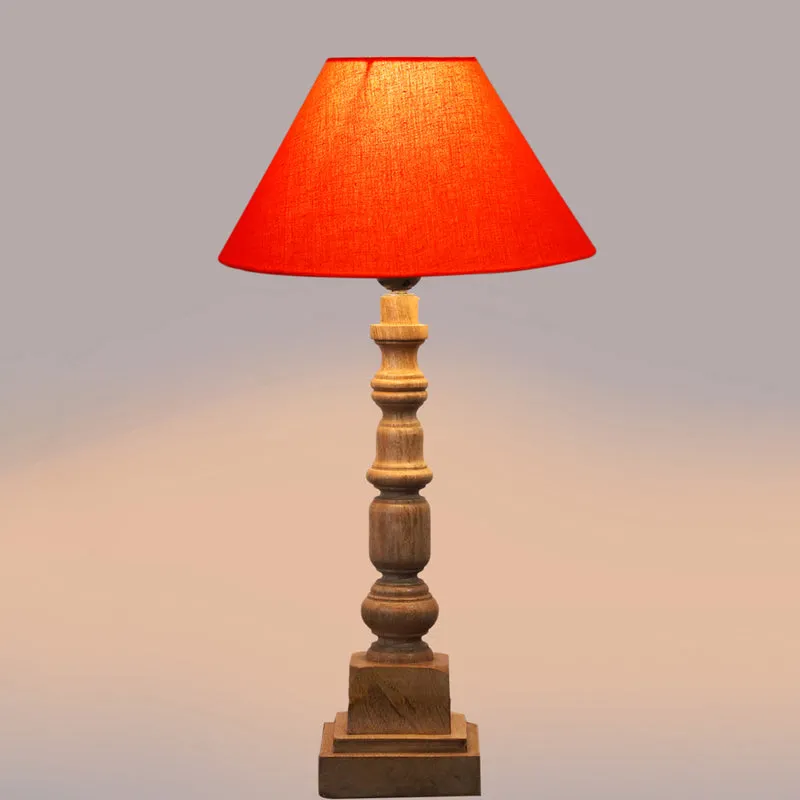 Cotin II Arbor Wooden Table Lamp - Orange,Brown media 4