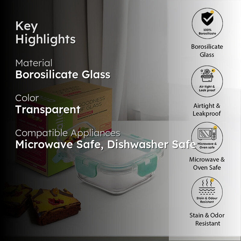 Crusade Square Glass Container - 310 ML media 2