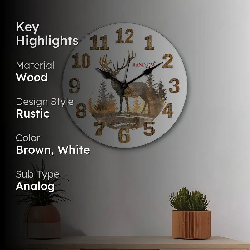 Chrono Mirage Analog Wooden Wall Clock media 2