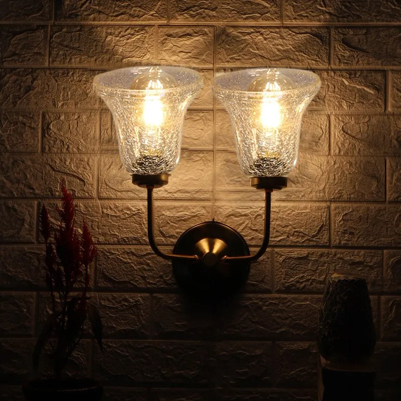 Crystal Lattice Twin-Bell Glass Wall Lamp media 5