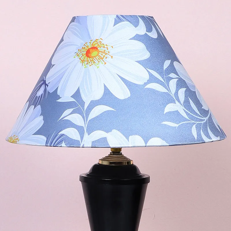 Daisy Blooms Hydra Printed Iron Table Lamp - White,Blue,Black media 3