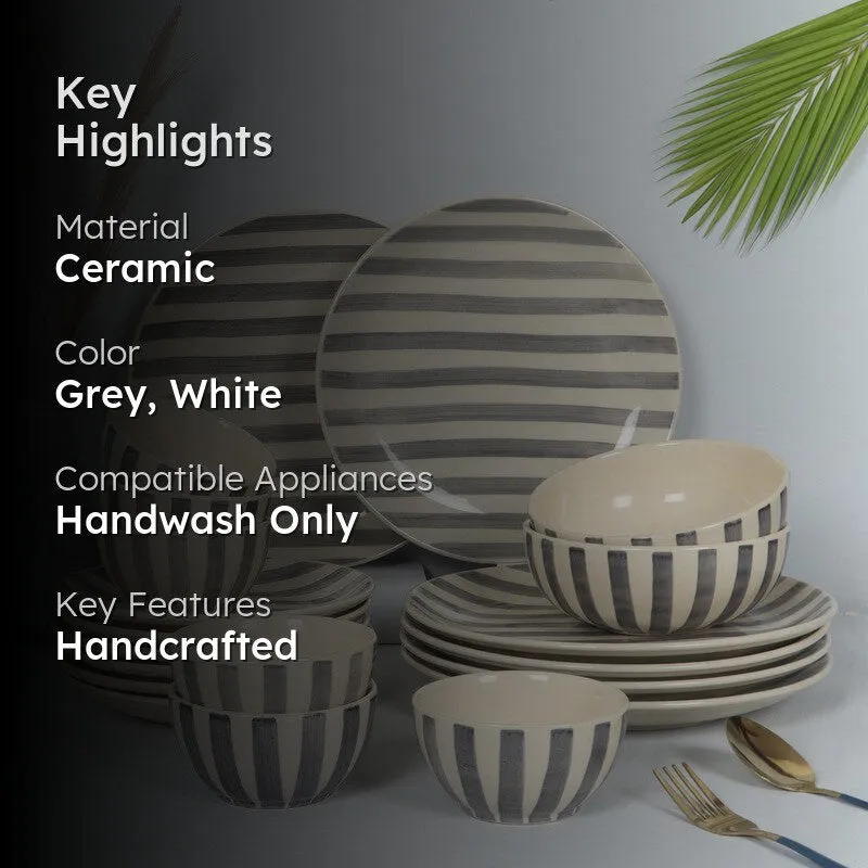 EasyServe Dining Set (Grey,White) - 20 Piece Set media 2