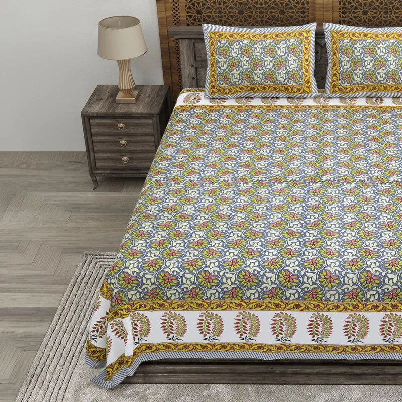 Auraus Cotton Bedsheet (Multicolor) - 240 TC media 3