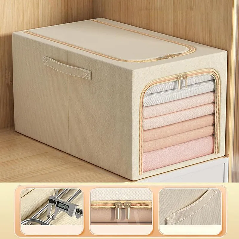 Tuck In Cloth Organiser With Zipper - Beige media 4