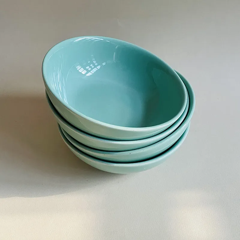 Porcella Ceramic Snack Bowl (Green/350 mL Each) - Set Of Four media 3