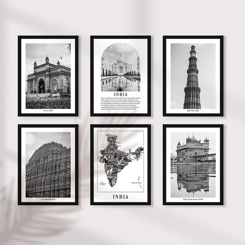 Monochrome Monuments I Wall Art With Frame - Set Of Six media 5