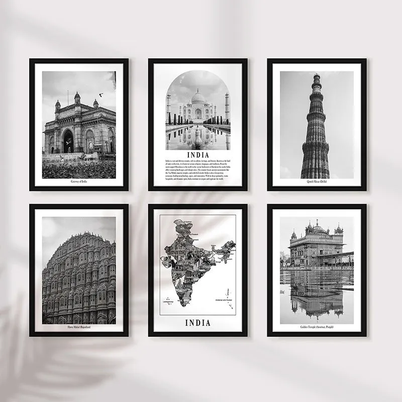 Monochrome Monuments I Wall Art With Frame - Set Of Six media 5