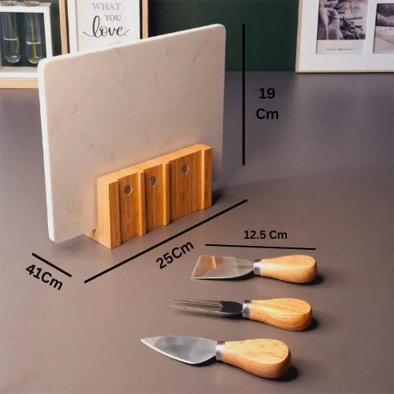 Maison Du Fromage (Wood,Marble,Stainless Steel) Cheese Platter - Five Piece Set media 5