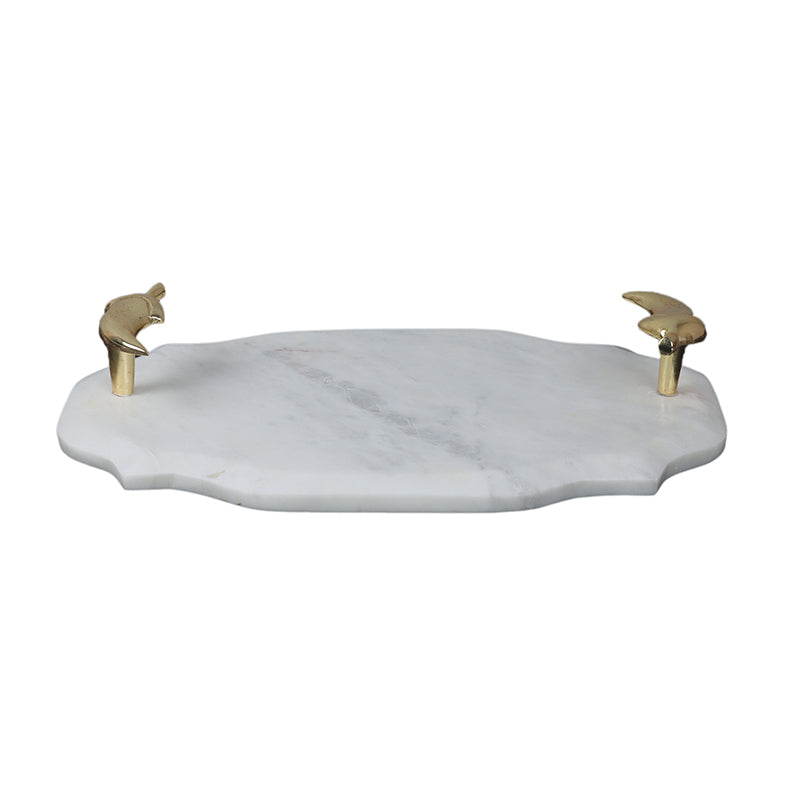 Pebble Handle Marble Platter media 3