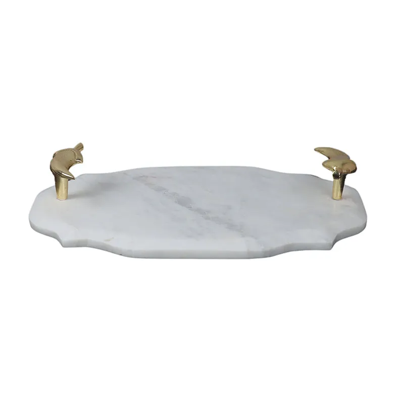Pebble Handle Marble Platter media 3