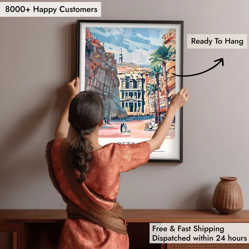 Vintage Petra Framed Canvas Wall Painting media 6