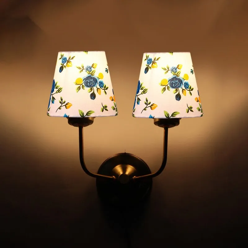 Floranira Fleur Duo Cone Metal Wall Lamp - White,Blue media 7