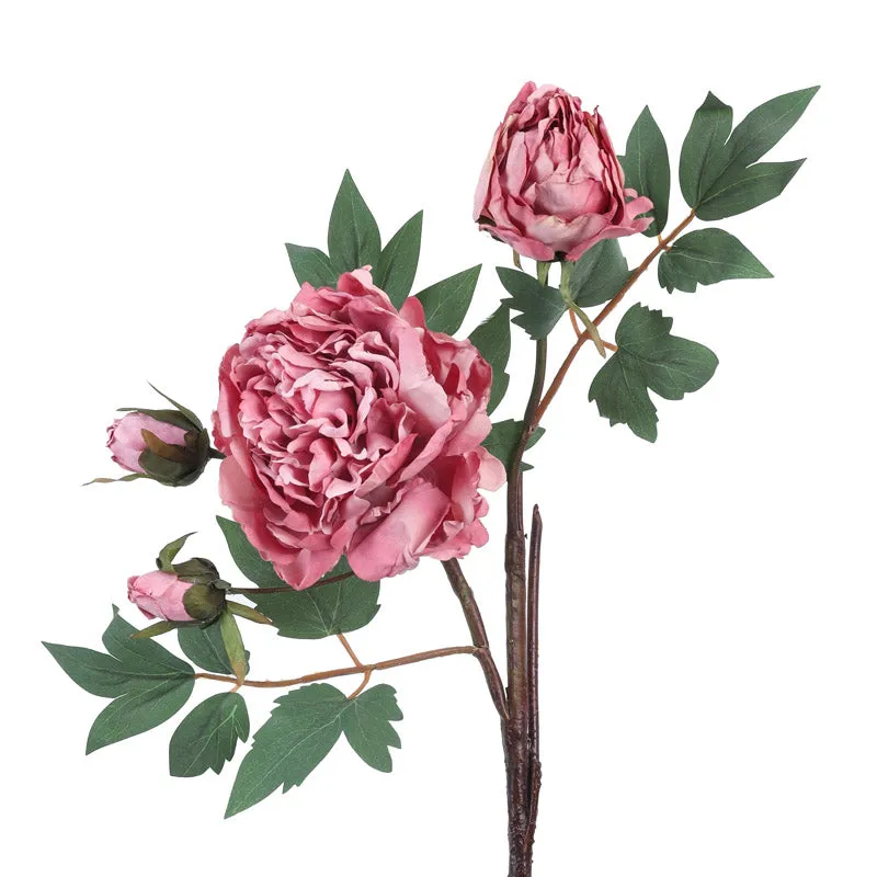 Artificial Realistic Peony Flower Stick - Purple media 3