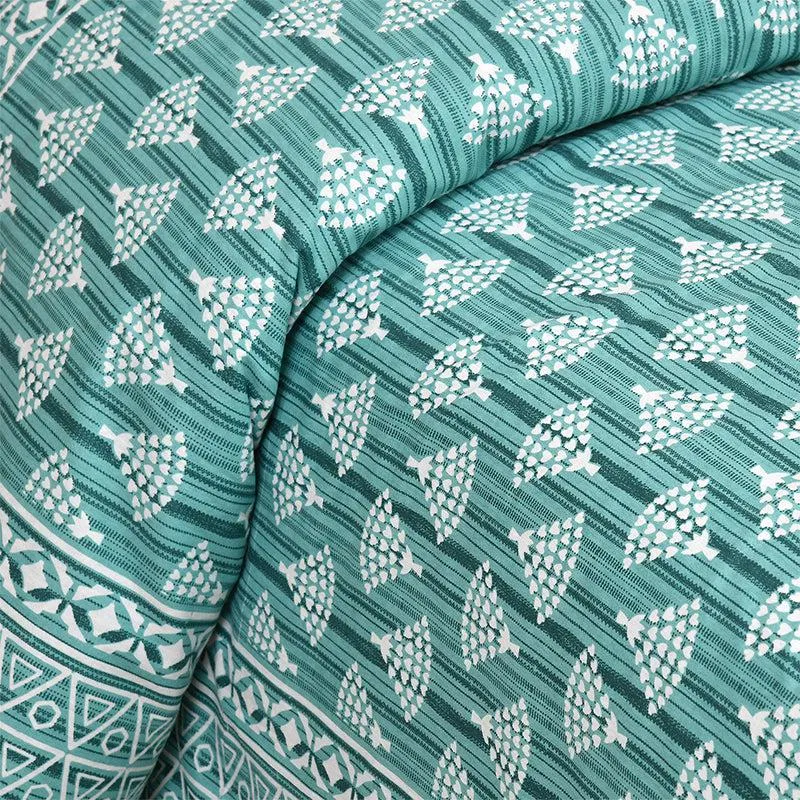 Sthethu Ethnic Cotton Bedsheet (Green) - 180 TC media 3