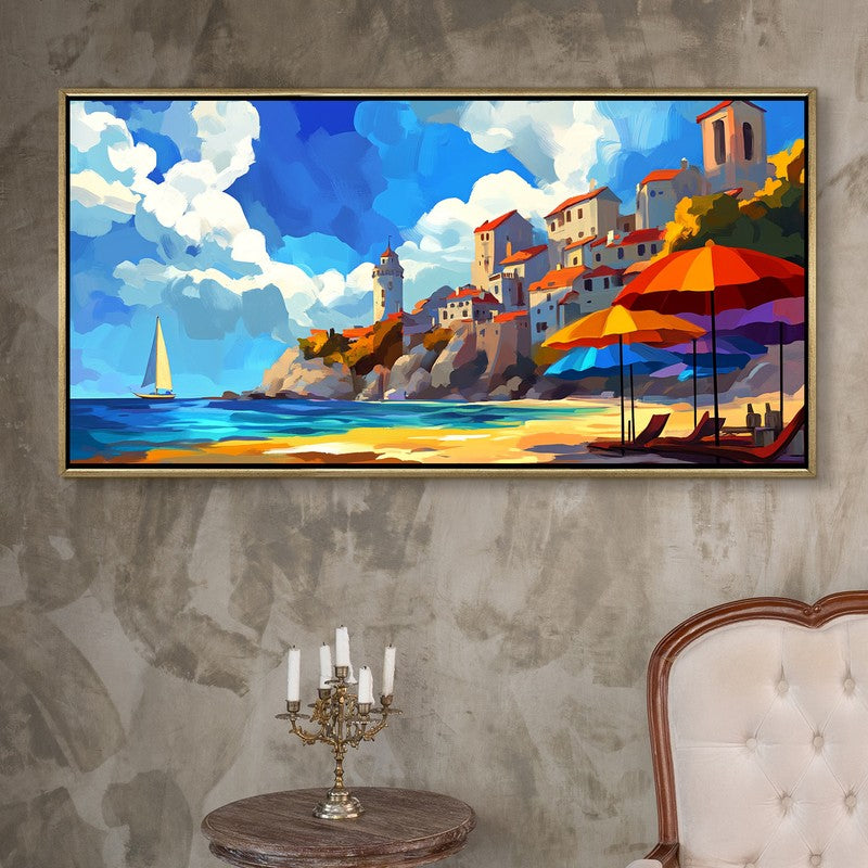 Bathers Canvas Wall Painting With Frame