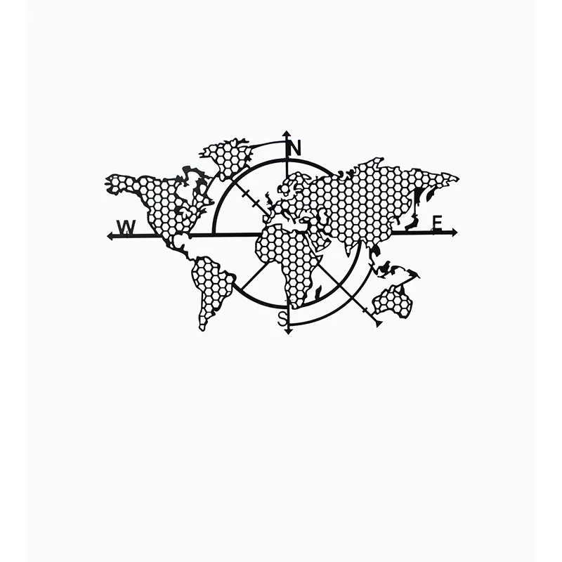 World Map Travel Black Iron Wall Accent media 3