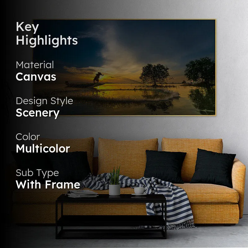 Sunset In the River Wall Painting media 2