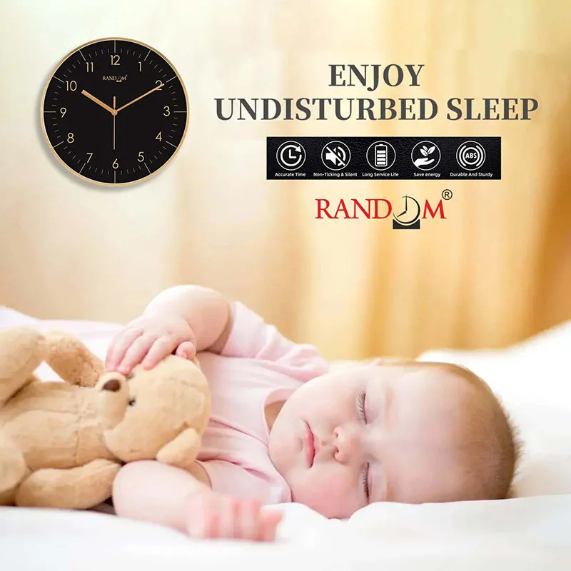 Benot Gold Analog Wall Clock - Black & Gold media 5