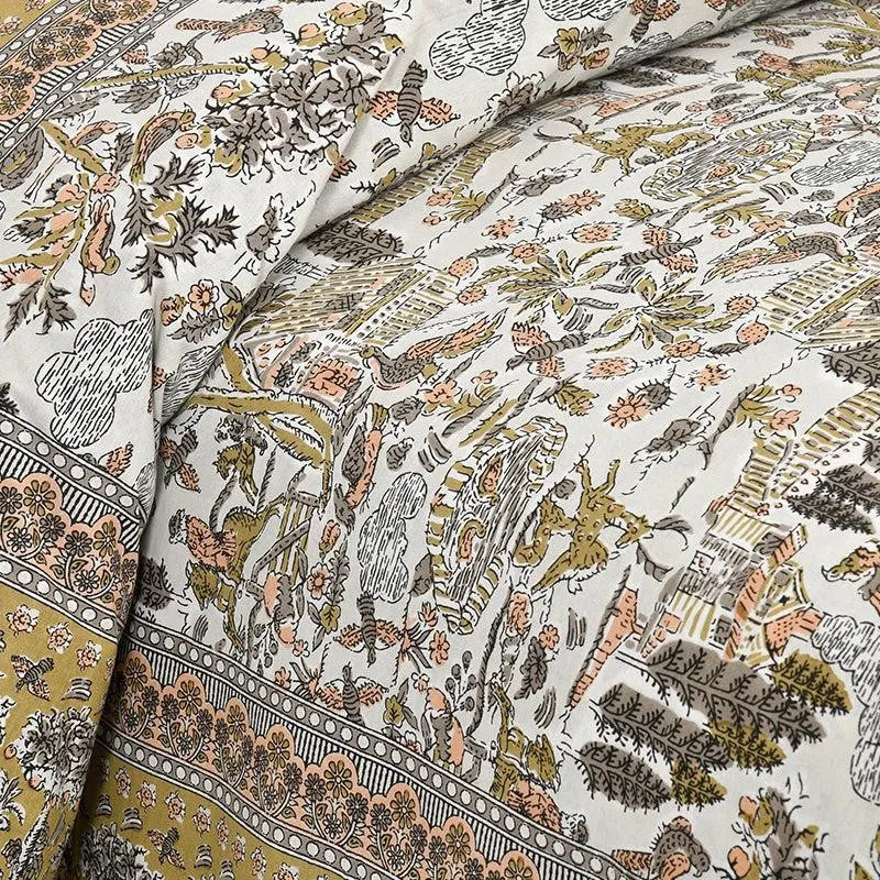 Jimika Printed Cotton Bedsheet (Yellow) - 160 TC media 4