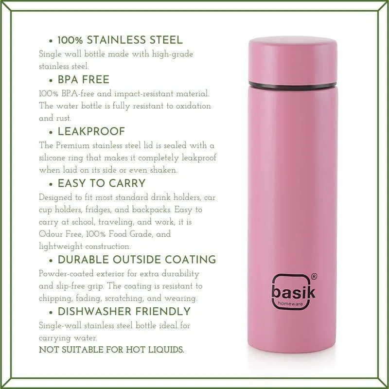 Evara Stainless Steel Bottle (Pink) - 330 mL media 3