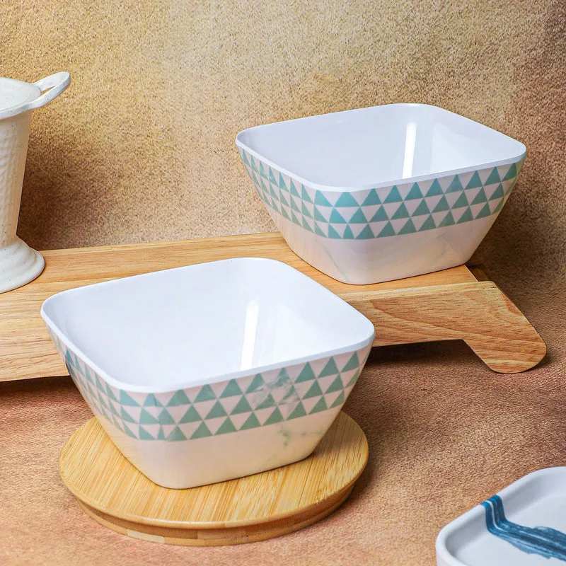 Mivono Melamine Snack Bowl (Aqua/1020 mL) - Set Of Two media 3