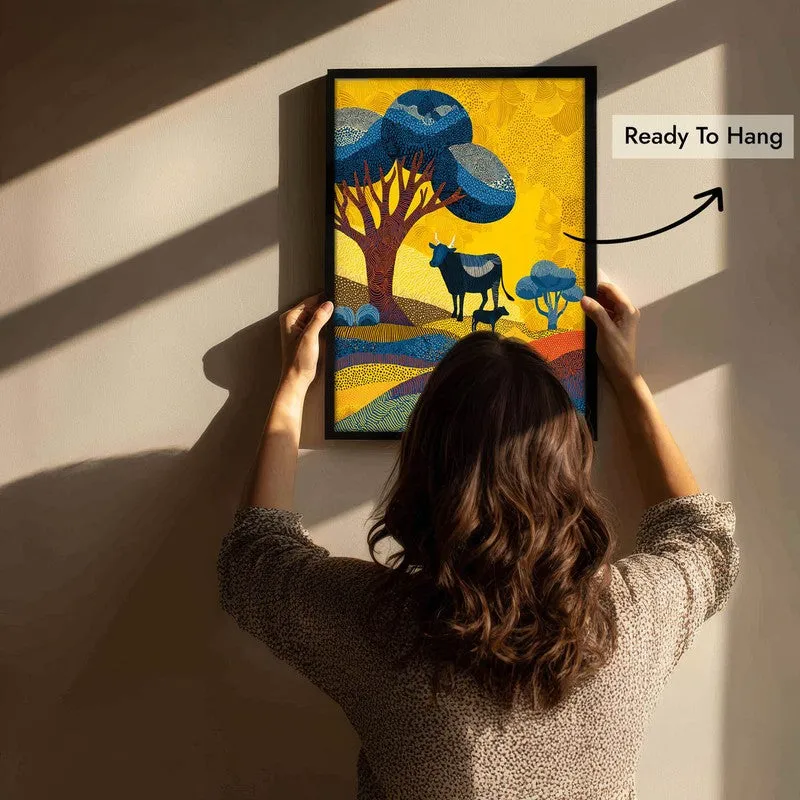 Sunlit Canvas Wall Painting With Black Frame media 9