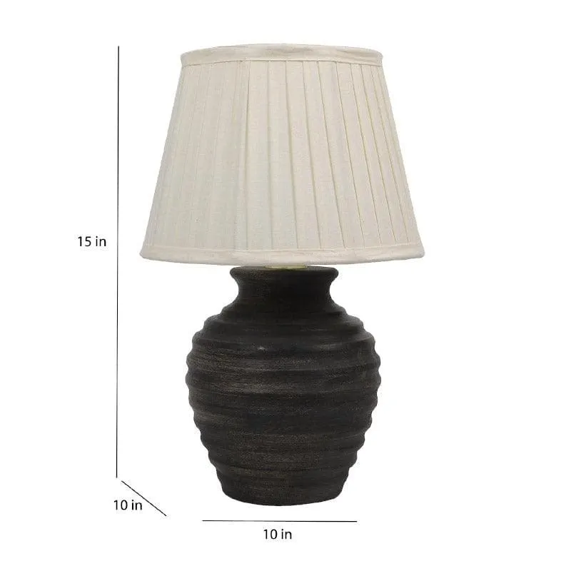 Vesara Palmer Fabric Table Lamp - White,Black media 5