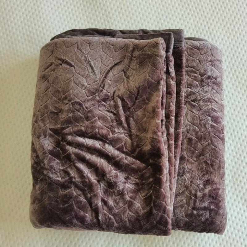 Plushyn Solid Woolen Blanket (Grey) - 300 GSM media 4