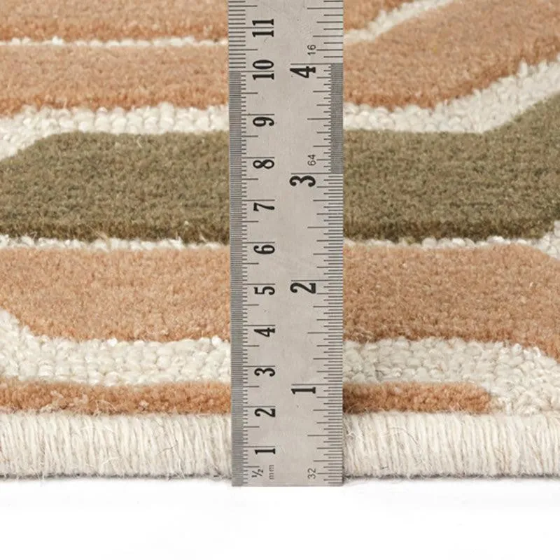 Elpis Hand Tufted Geometric Wool & Nylon Carpet - Beige media 8