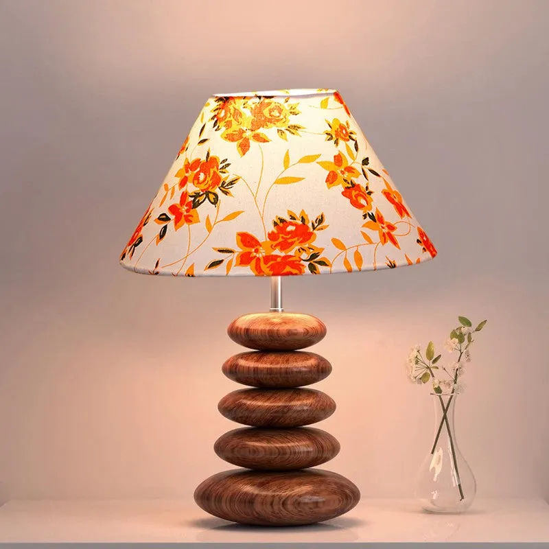 Solvion Cotton Table Lamp With Wooden Base - Multicolor media 6