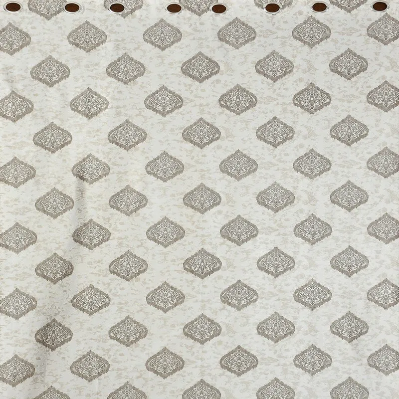 Curtique Printed Curtains (Brown) - Set Of Two media 4