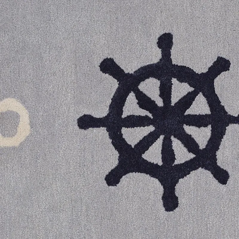 Anchors Hand Tufted Aweigh Kids Wool & Nylon Carpet - Blue media 5