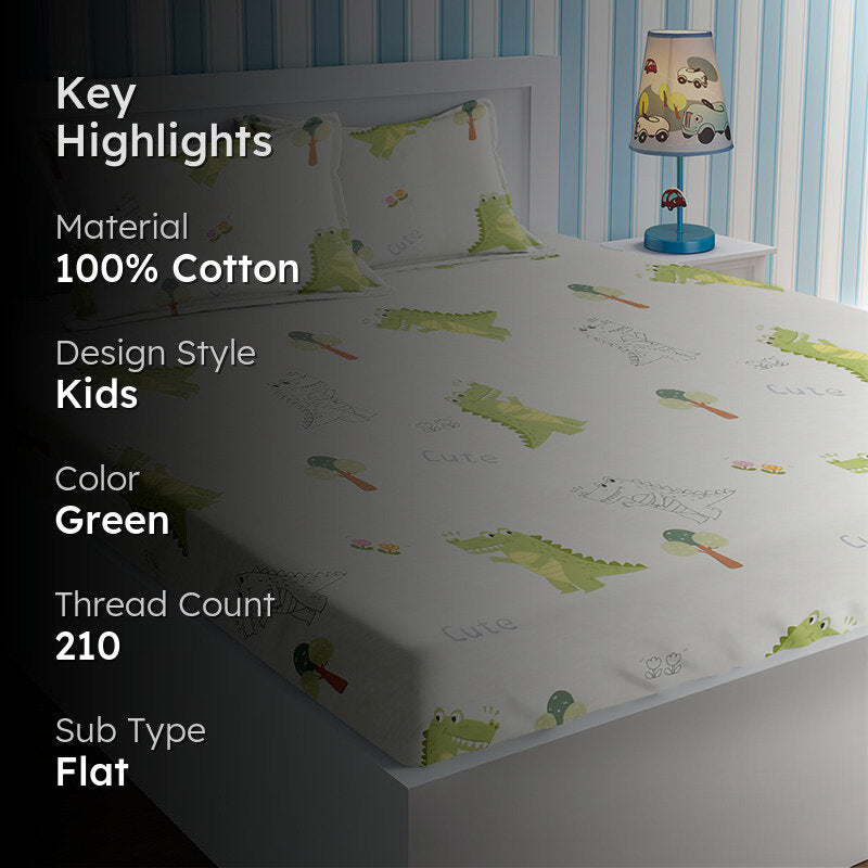 Dinogram Kids Cotton Bedsheet - 210 TC media 2