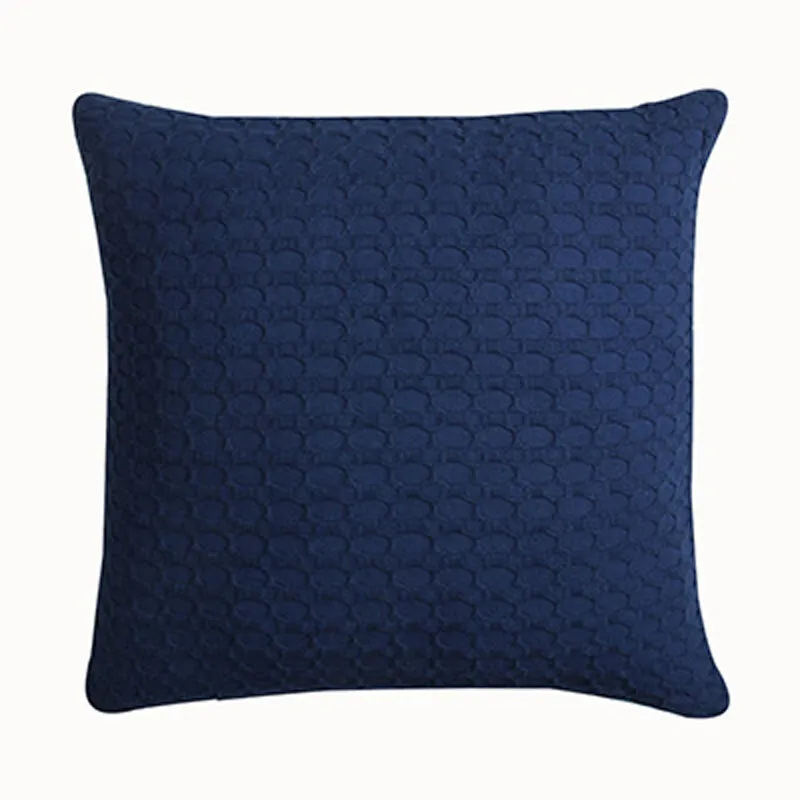 Florence Sunset Solid Cotton Cushion Cover (Navy Blue) - Set Of Two media 4