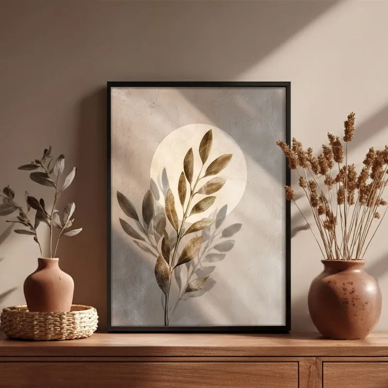 Nature Inspired Botanical Archival Paper Wall Painting With Black Frame media 4