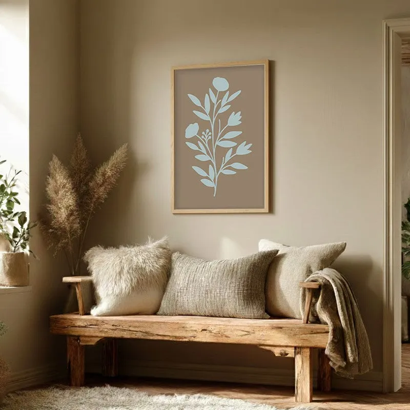 Coastal Flora Canvas Wall Painting With Brown Frame media 3
