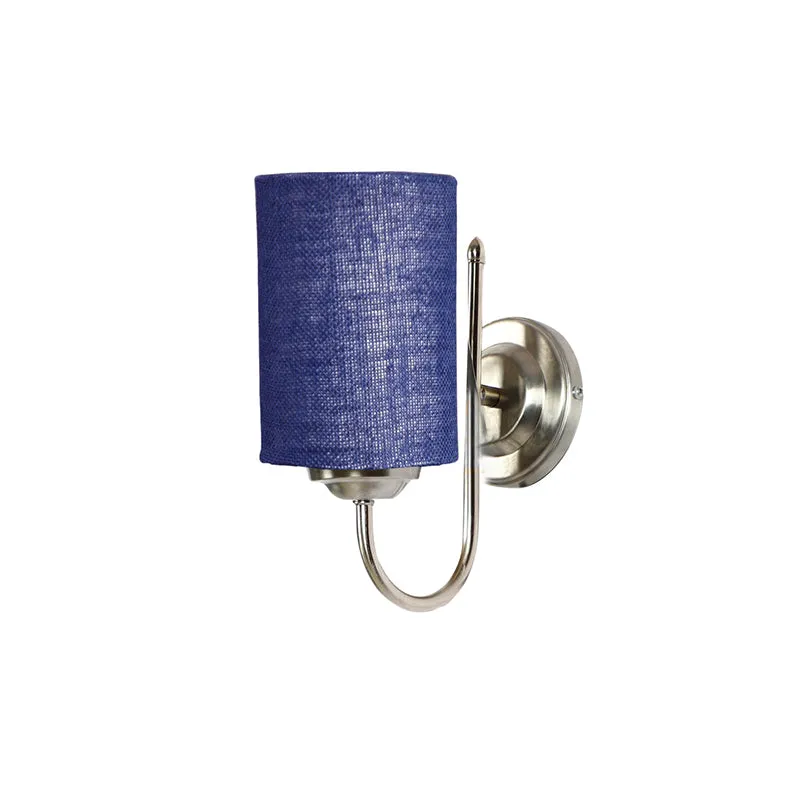 Altura Cylindrical Fabric & Metal Wall Lamp - Blue media 3
