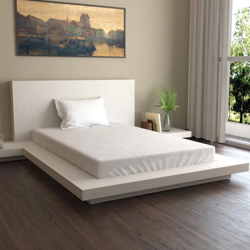 Chromo Cozy Solid Cotton Bedsheet (White) - 400 TC media 1
