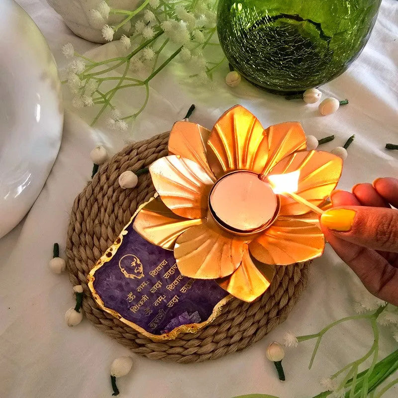 Anvaya Tea Light Candle Holder - Purple media 4