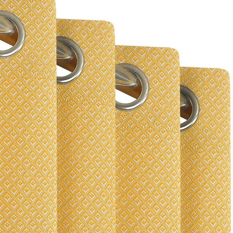 Form Ease Cotton Room Darkening Curtains - Yellow media 5