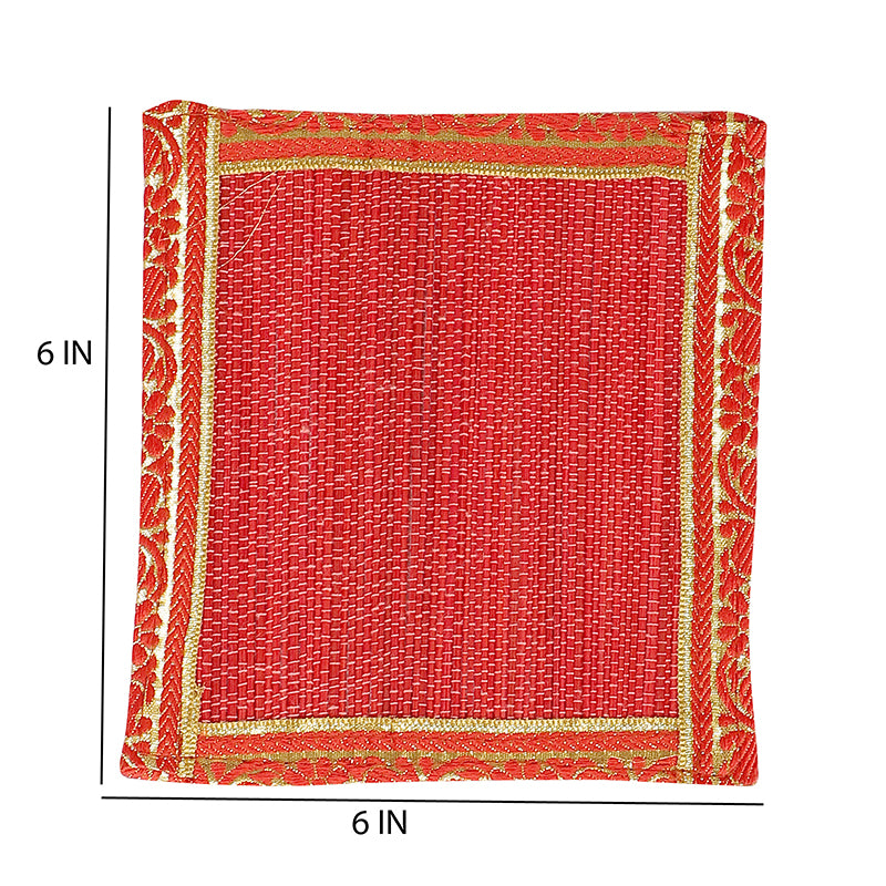 Eco Sip Bamboo Coaster (Red) - Set Of Six media 5