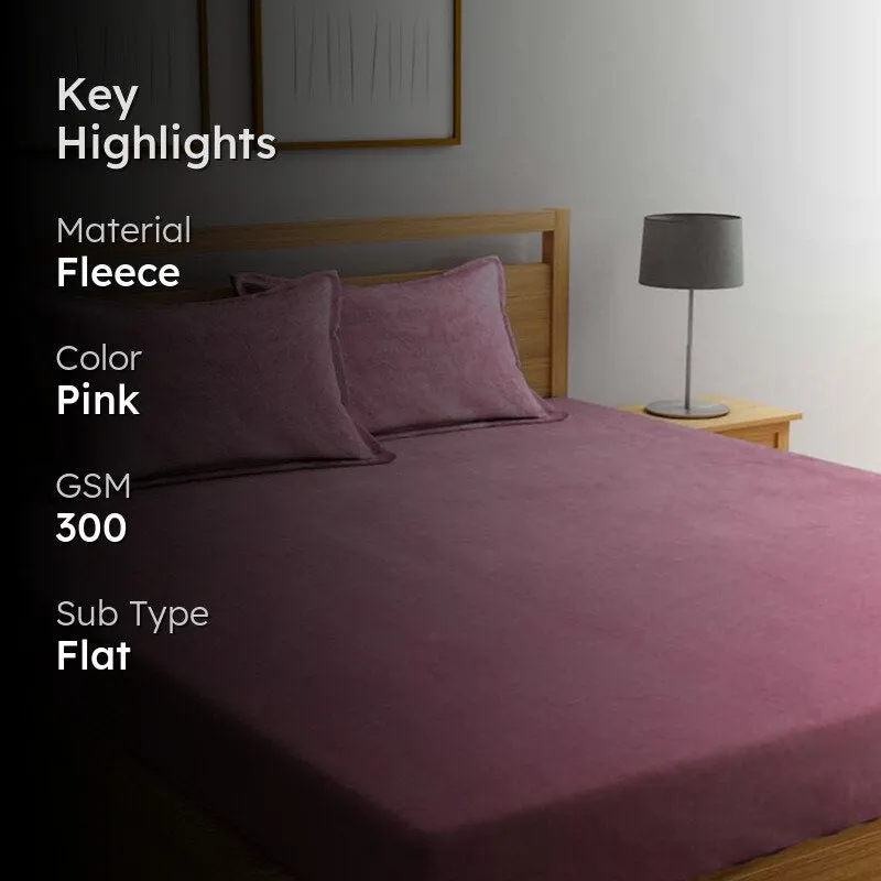 Gentle Rest Fleece Bedsheet (Pink) - 300 GSM media 2