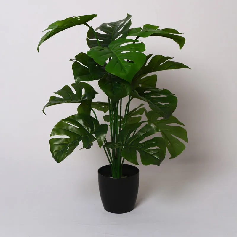 Monever Artificial Monstera With Black Plastic Pot - 2 Feet media 4