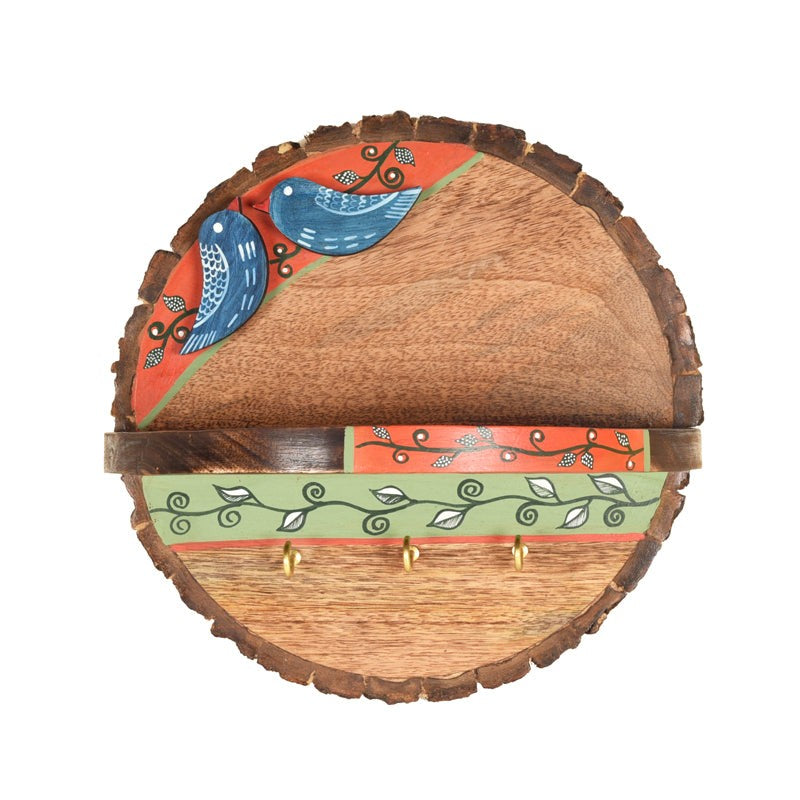 Bird Bark Wall Shelf With Key Hanger media 3