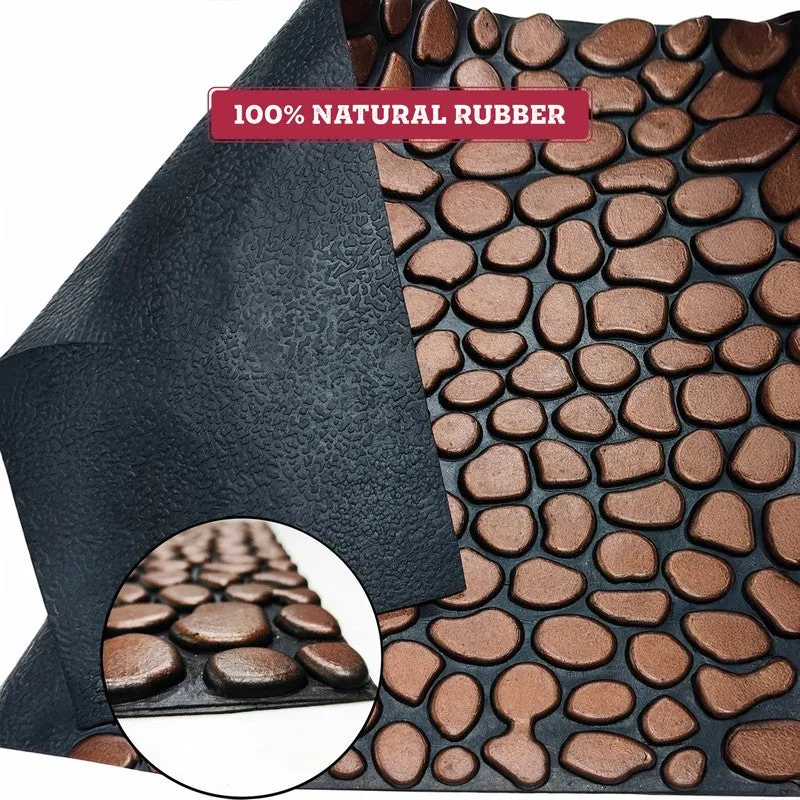 Tivo Abstract Rubber Door Mats - Brown media 4