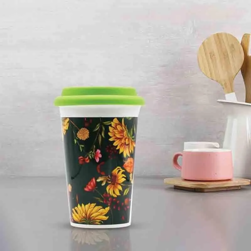 Floral Bliss Coffee Mug- Green media 1