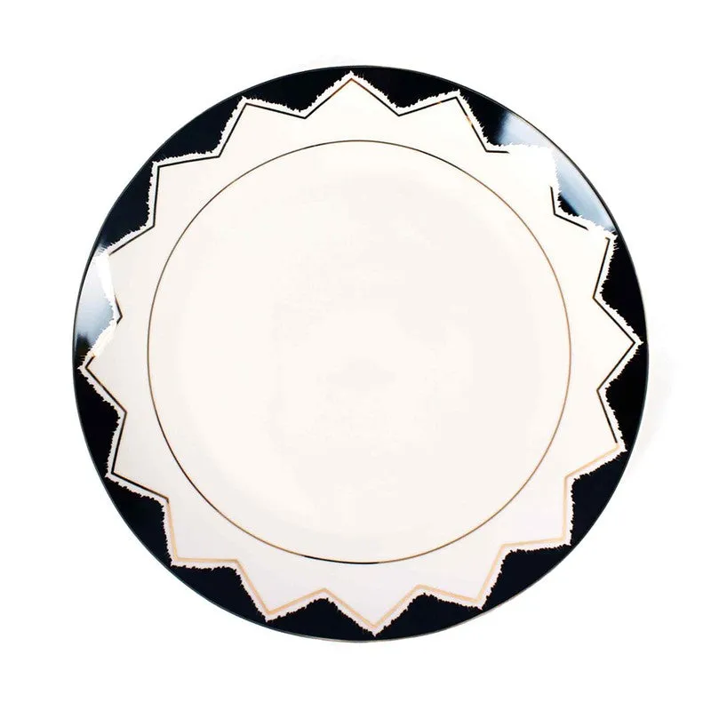 Urban Elegance 24k Gold Brushed Dinner Set (White,Black)- 27 Piece Set media 6