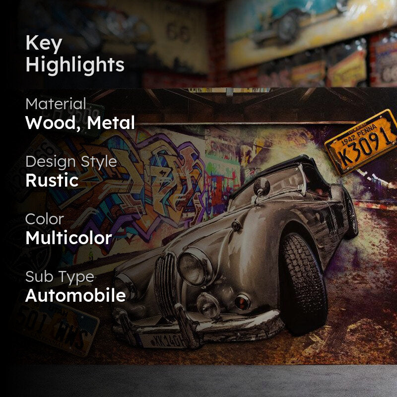 Jaguar Xk140 Wood & Metal Wall Accent media 2