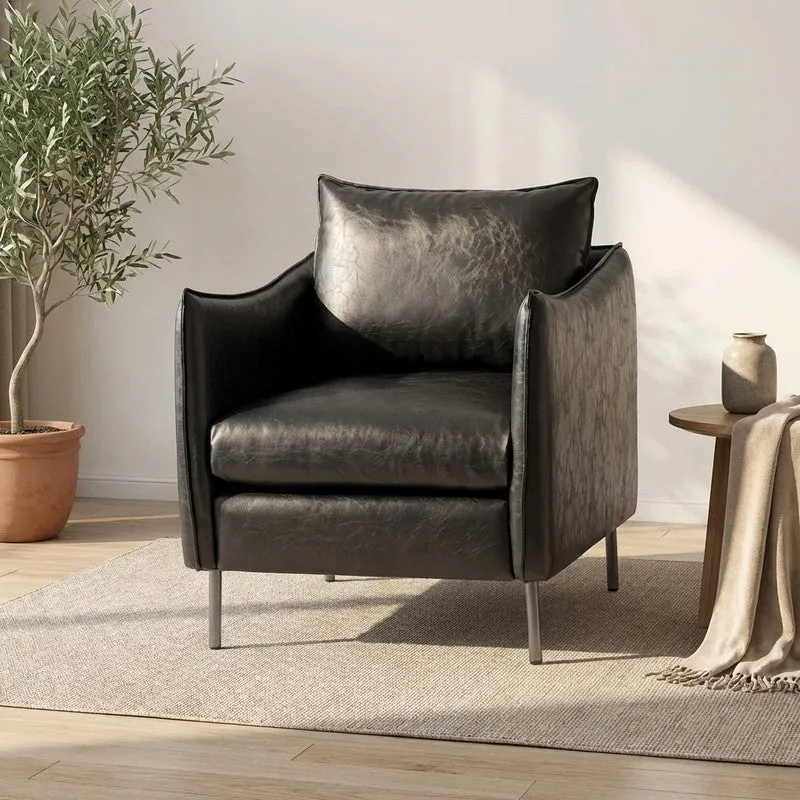 Sculpta Neem Wood Accent Chair - Black media 1